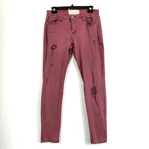 Altard State Red Distressed Skinny Denim Jeans Women's Size 26